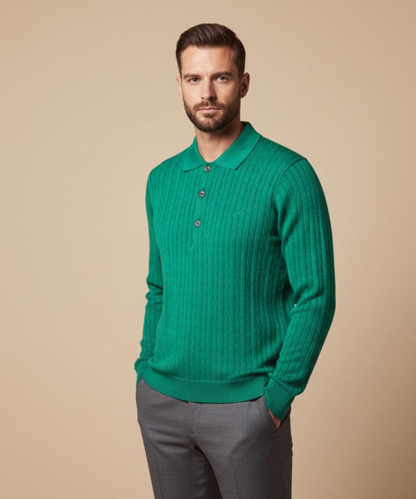 Pull vert en pure coton FILO DI SCOZIA - made in Italy